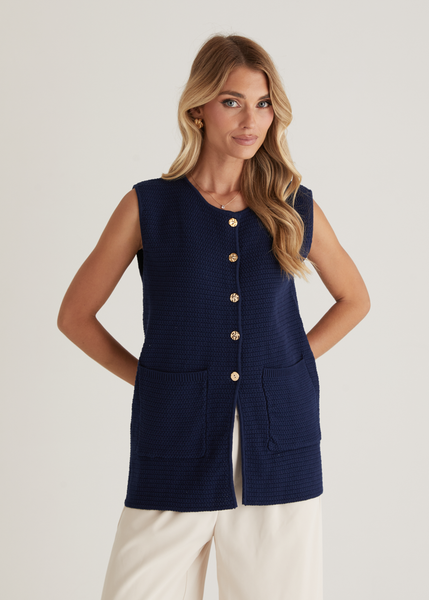 Sue Knit Vest Navy