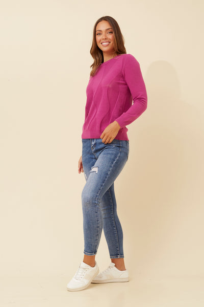 Lara Knit Top Magenta