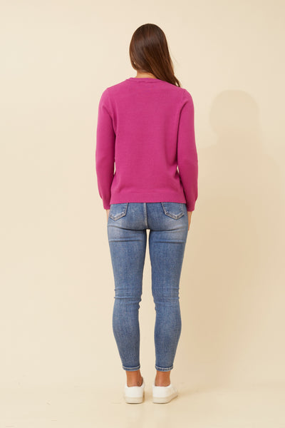 Lara Knit Top Magenta