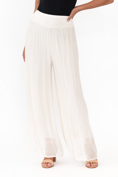 Pera Silk Pants Beige