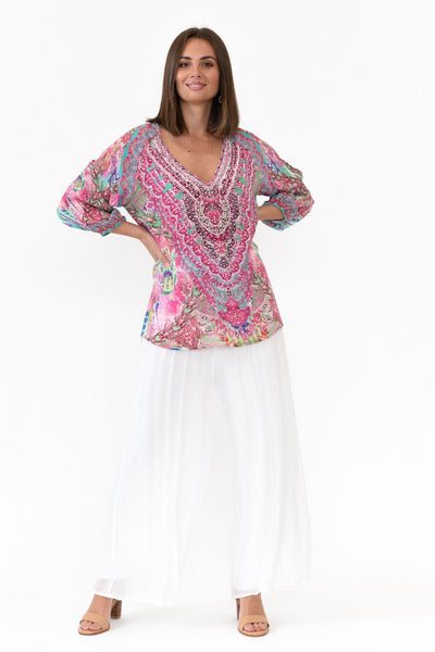 Pera Silk Pants White