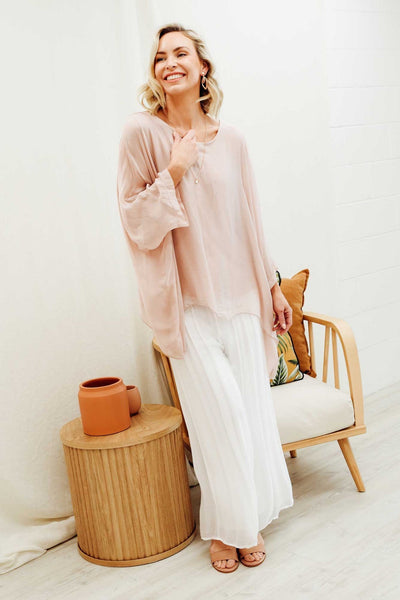 Pera Silk Pants White
