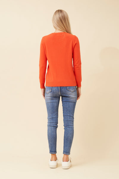 Lulu Round Neck Pullover Orange