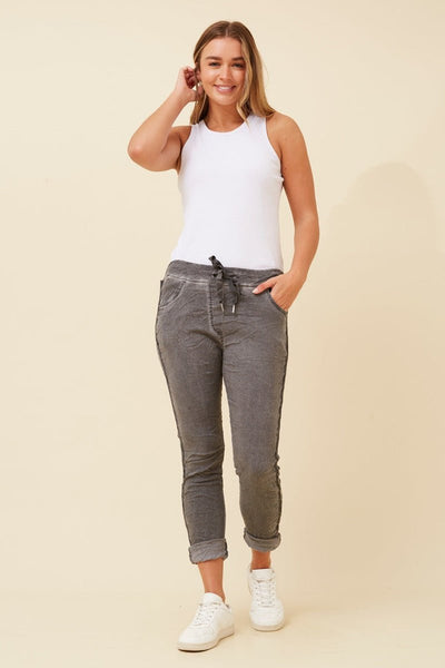 Phibi Diamontie Detailed Jogger Gray