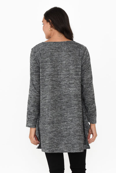 Grey Fleece Tunic Top