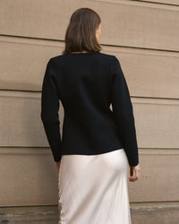 Joanna Asymmetrical Knit Top Black