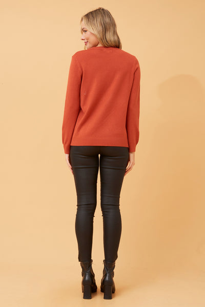 Lara Knit Top Burnt Orange
