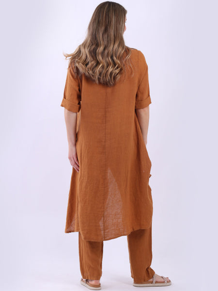 Lia Linen Top Rust
