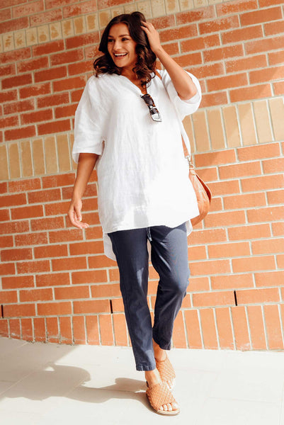Kim Drawstring Pants Navy