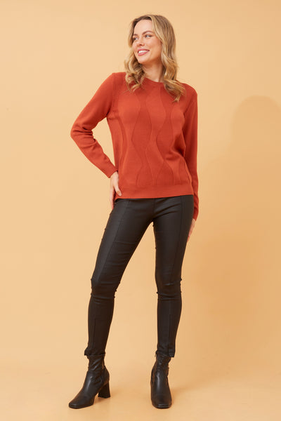 Lara Knit Top Burnt Orange