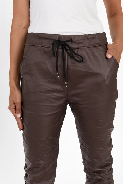 Sophia Vet Look Jogger Brown