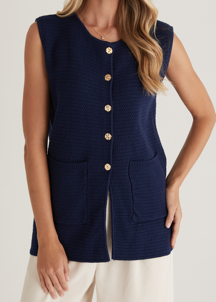 Sue Knit Vest Navy