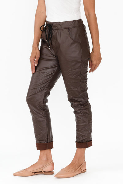 Sophia Vet Look Jogger Brown