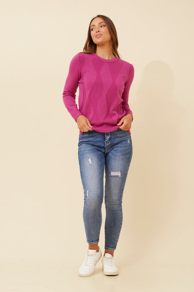 Lara Knit Top Magenta