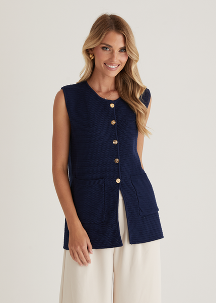 Sue Knit Vest Navy