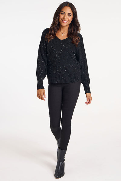 Melani Sequin Jumper Black