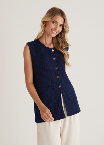 Sue Knit Vest Navy