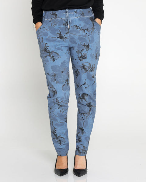Hayley Cotton Jogger Blue Print