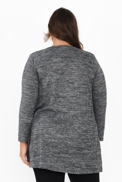 Grey Fleece Tunic Top