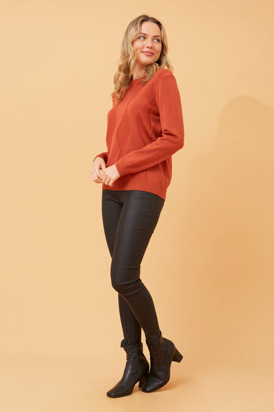 Lara Knit Top Burnt Orange