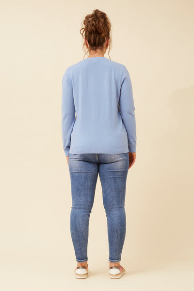 Lulu Round Neck Pullover Ice Blue