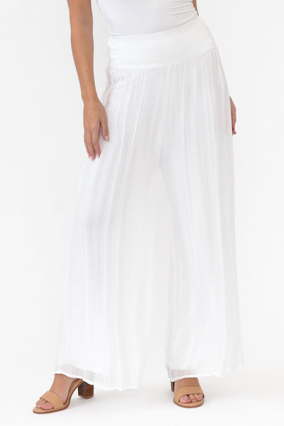 Pera Silk Pants White