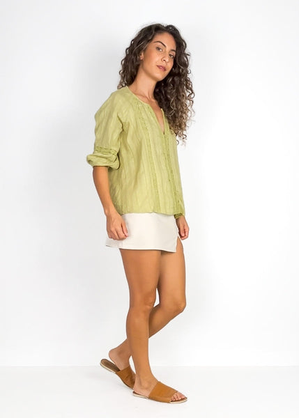 Divine Lace Detailed Top Lime