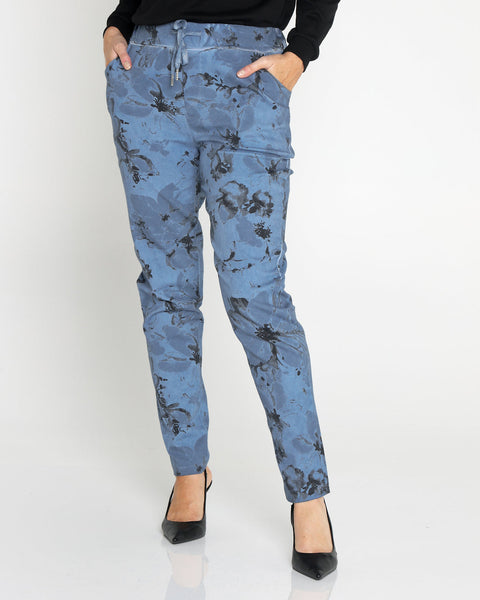 Hayley Cotton Jogger Blue Print