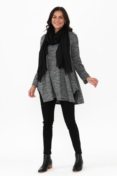 Grey Fleece Tunic Top