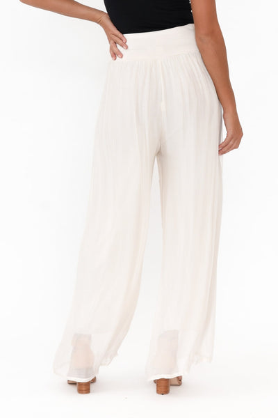 Pera Silk Pants Beige