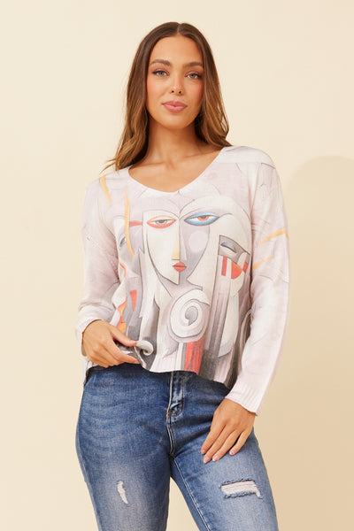 Samantha Abstract Knit Top