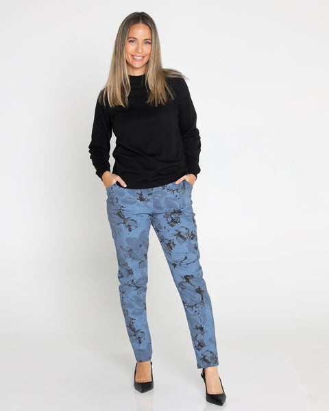 Hayley Cotton Jogger Blue Print