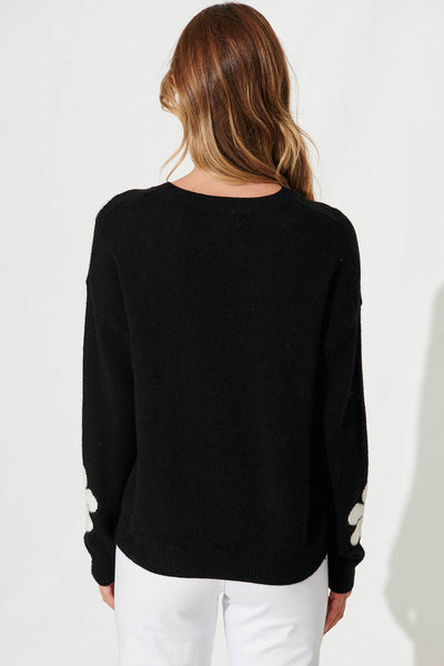 Sally Flower Printed Knit Pullover