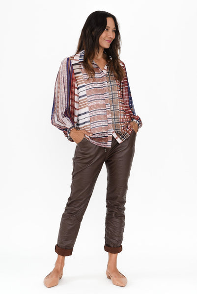 Sophia Vet Look Jogger Brown