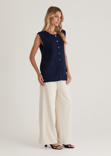 Sue Knit Vest Navy