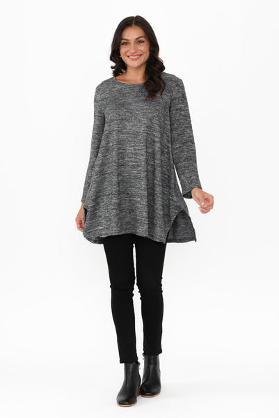 Grey Fleece Tunic Top