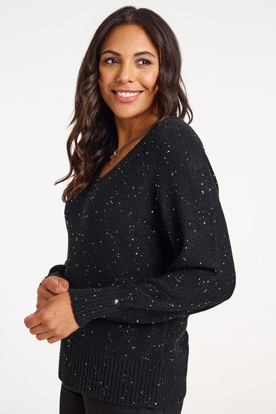 Melani Sequin Jumper Black