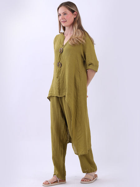 Lia Linen Top Mustard