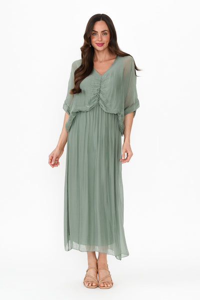 Zen Silk Dress Khaki
