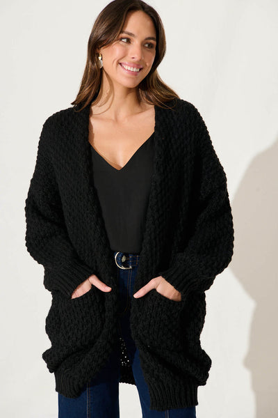 Valeria Knit Cardigan Black