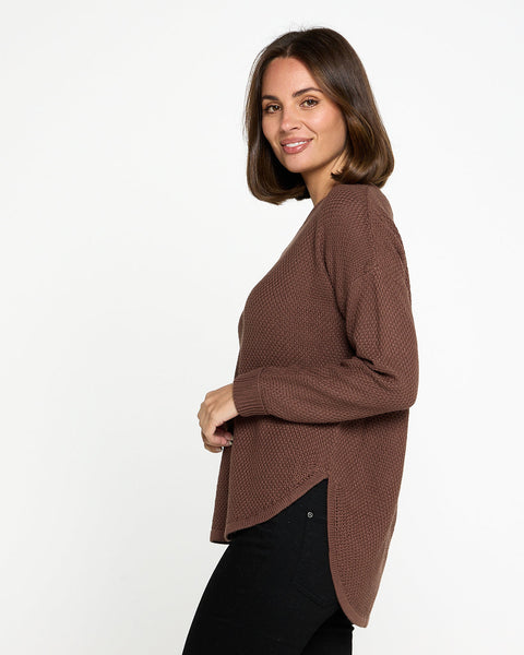 Amara Waffle Knit Chocolate