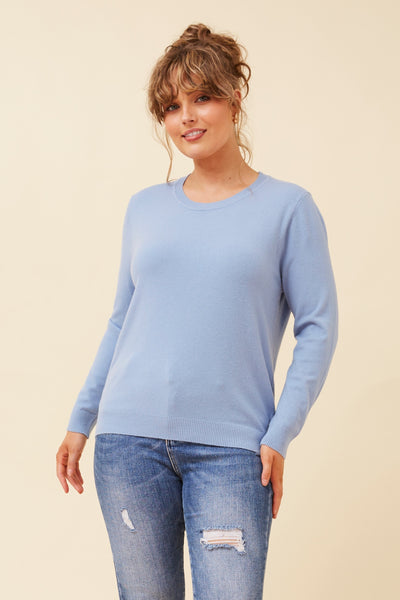 Lulu Round Neck Pullover Ice Blue