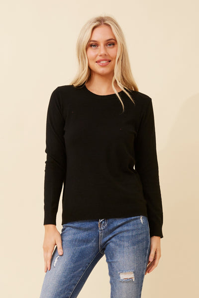 Lulu Round Neck Pullover Black