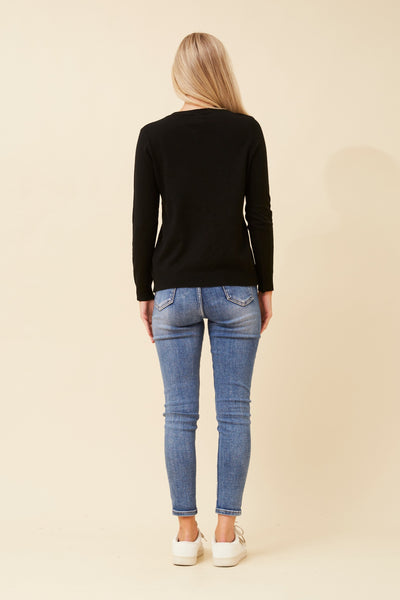 Lulu Round Neck Pullover Black