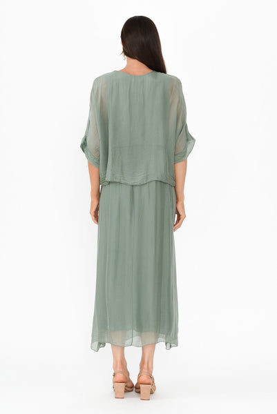 Zen Silk Dress Khaki