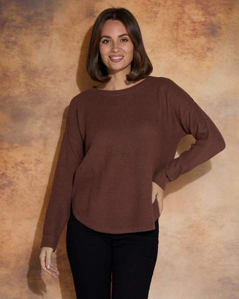 Amara Waffle Knit Chocolate