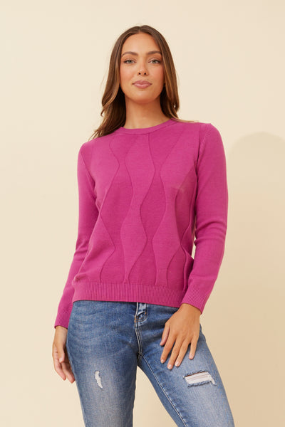 Lara Knit Top Magenta