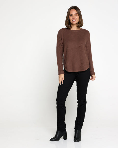 Amara Waffle Knit Chocolate