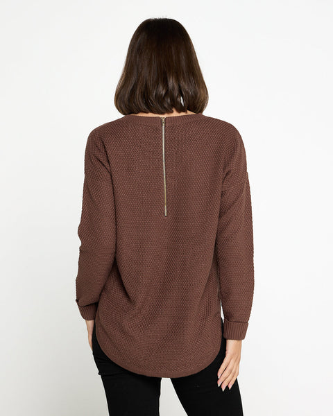 Amara Waffle Knit Chocolate