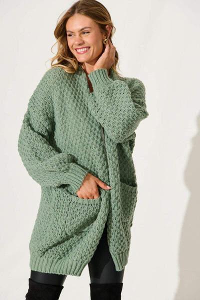 Valeria Knit Cardigan Green